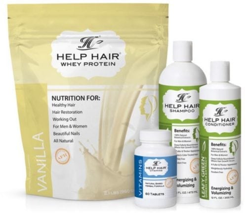 Sampler- 4 Step Program includes Help Hair® Vanilla Shake, Vitamins, Shampoo, and Conditioner